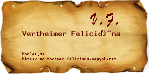 Vertheimer Feliciána névjegykártya